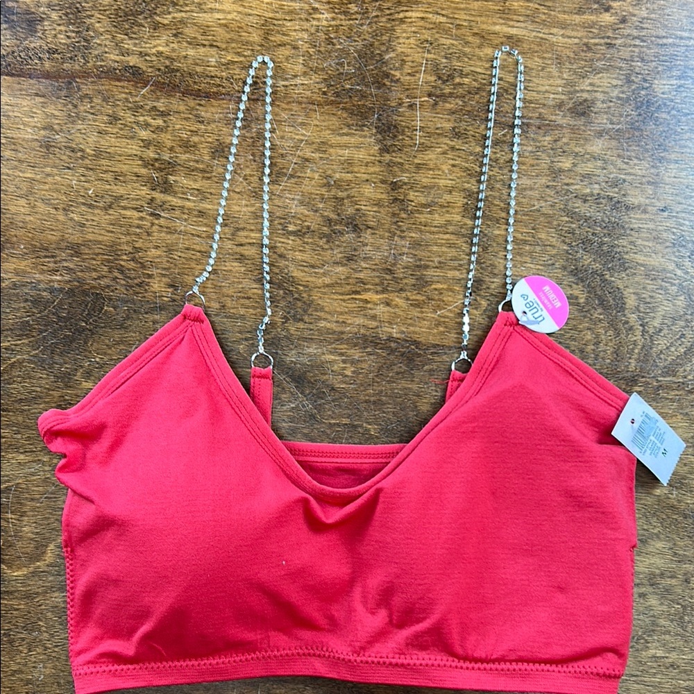 Red Rhinestone‎ strap medium Bralette - Picture 3 of 10